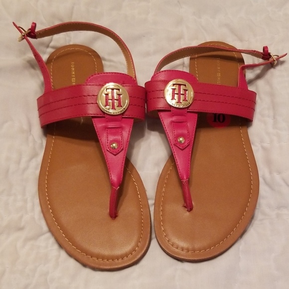 tommy hilfiger red sandals